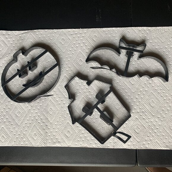 HALLOWEEN - 3pc lot Williams Sonoma Pancake Cookie Molds Pumpkin Bat HAUNTED HOU - Picture 1 of 7